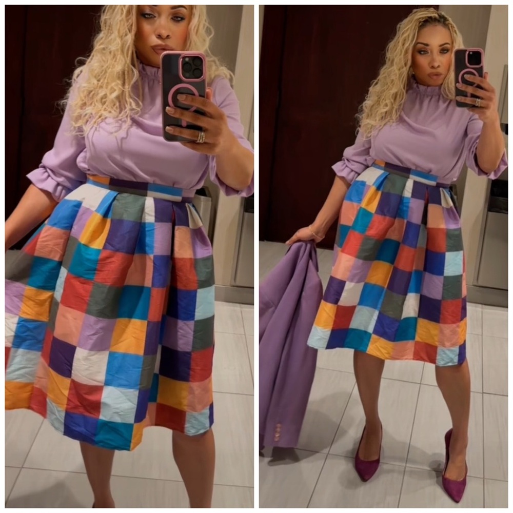 Colorful Patchwork Women's Skirt -E06